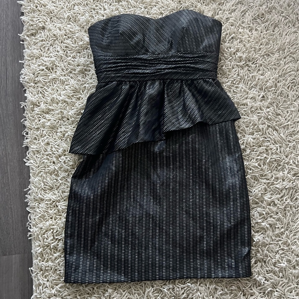 Black and Silver strapless Donna Morgan dress size 4